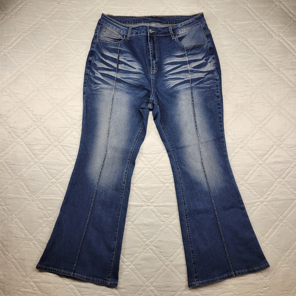 SHEIN Curve flare leg blue jeans size 2XL